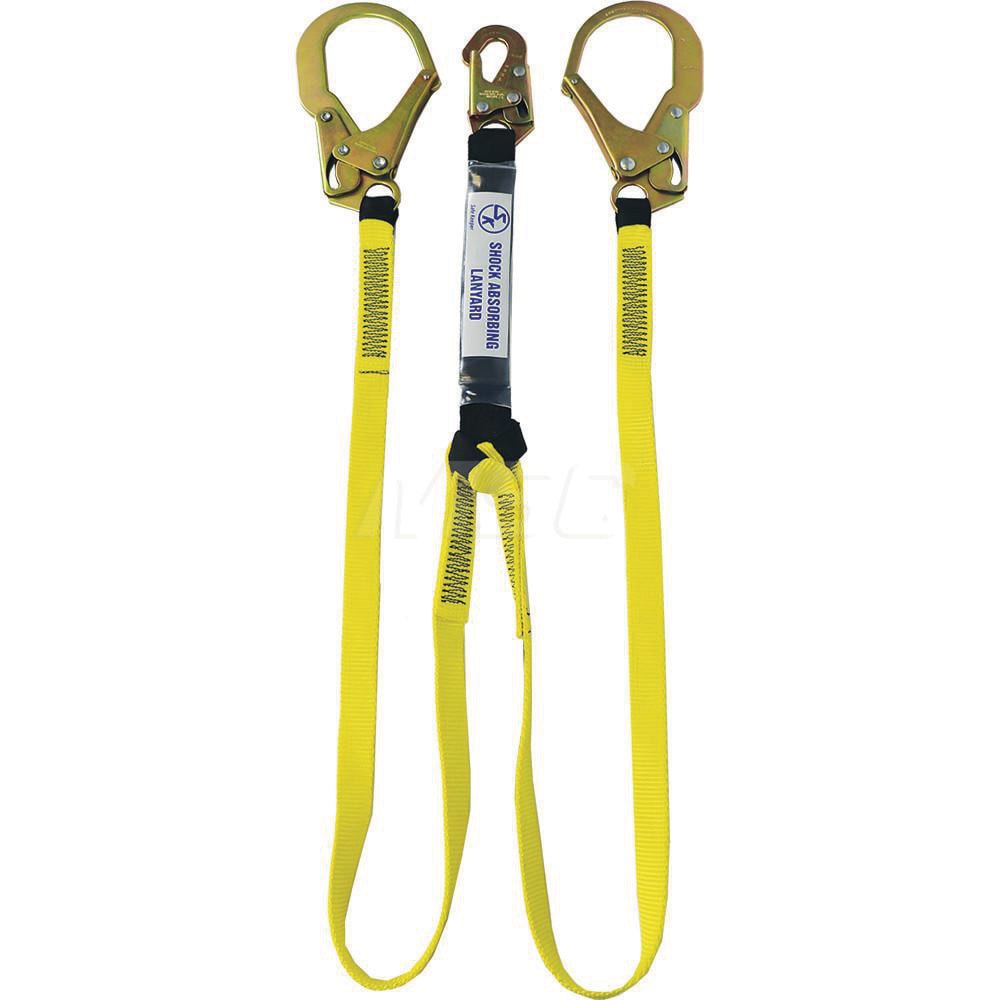 Lanyards & Lifelines; Load Capacity: 310lb ; Construction Type: Webbing ; Harness Type: Fall Arrest ; Lanyard End Connection: Snap Hook ; Anchorage End Connection: Rebar Hook ; Length Ft.: 6.00