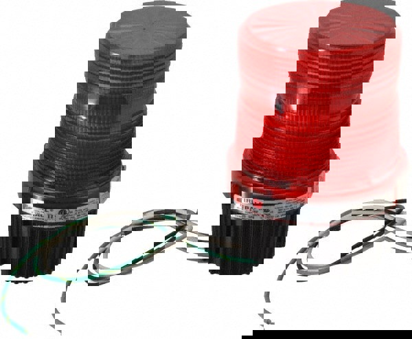Single Flash Strobe Light: Red, Pipe & Surface Mount, 120VAC