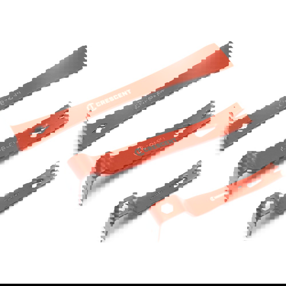 Pry Bar Sets; Set Type: Prybar ; Tip Type: Chisel; Curved; Wedge ; Material: Steel ; Overall Length (Decimal Inch): 11.0200 ; Overall Width: 6.0000in ; Bar Shape: Flat