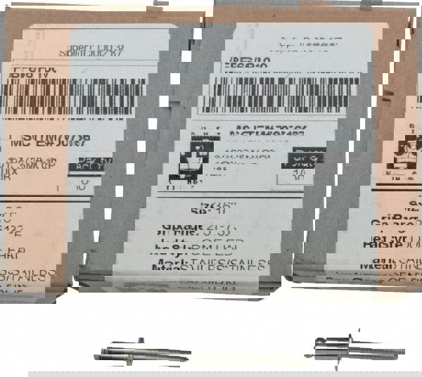 Size 66 Dome Head Stainless Steel Open End Blind Rivet