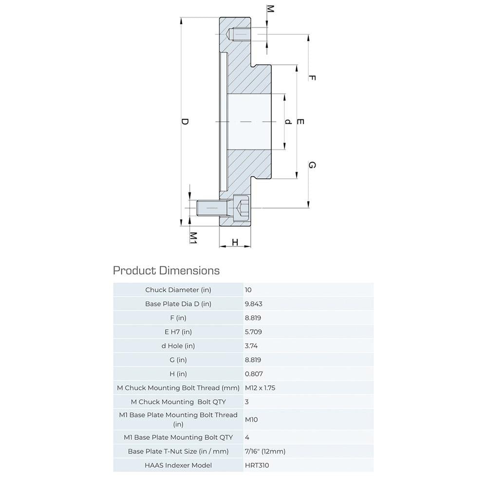 Lathe Chuck Adapter Back Plate: 10