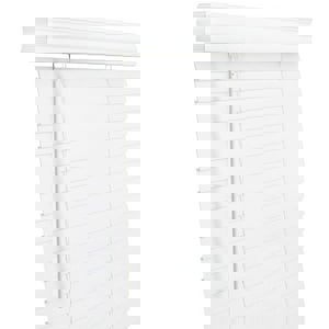 40 x 60 in. Faux Wood Cordless Blind in Off White