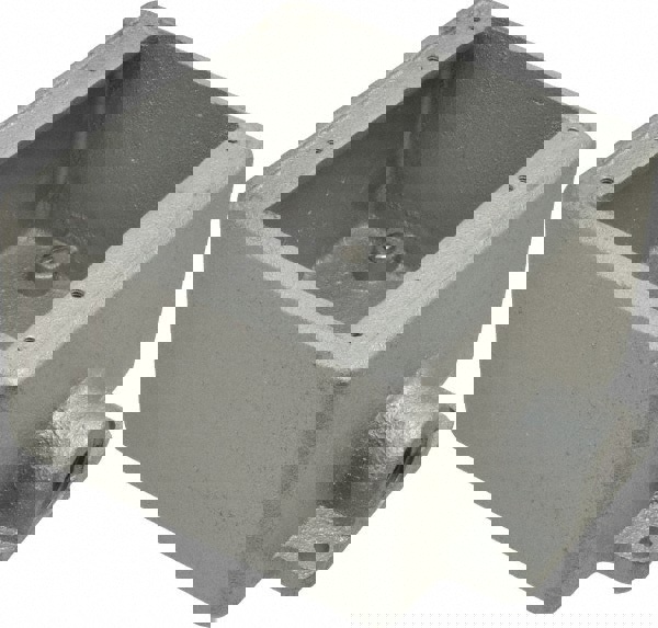 Electrical Device Box: Iron, Rectangle, 2 Gangs