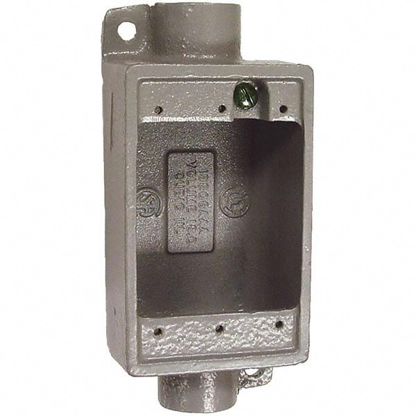 Electrical Device Box: Aluminum, Rectangle, 6-3/8
