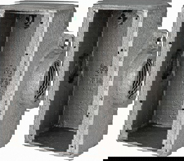 Electrical Device Box: Iron, Rectangle, 2 Gangs