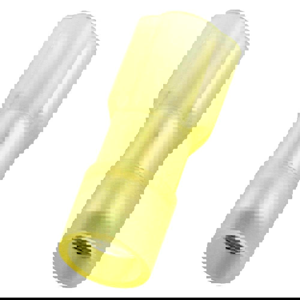Wire Disconnect: Female, Yellow, Nylon, 12-10 AWG, 1/4