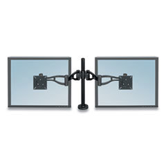 Desk-Mount Dual Monitor Arm, Supports 24 Pounds, Black