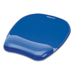 Fellowes. Gel Crystals Mouse Pad w/Wrist Rest, Rubber Back, 8 x 9-/4, Blue