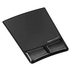 Fellowes. Gel Wrist Support w/Attached Mouse Pad, Black