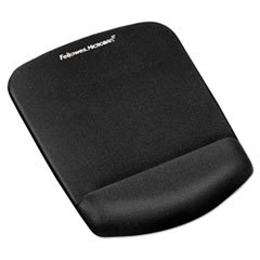 PlushTouch Mouse Pad with Wrist Rest, Foam, Black, 7 1/4 x 9-3/8
