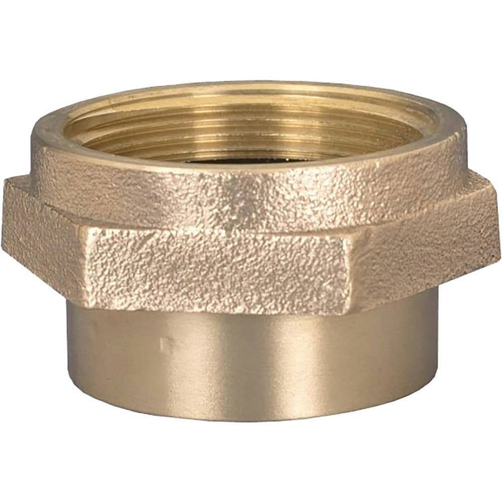 Brass & Chrome Pipe Fittings; Fitting Type: Double Female Hex Adapter ; Fitting Size: 2-1/2 x 2-1/2 ; End Connections: FNPT x FNST ; Connection Type: Threaded ; Pressure Rating (psi): 175 ; Fitting Shape: Straight