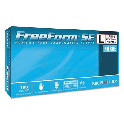 Disposable Glove: Series Microflex FreeForm, Size Large, 3.5 mil, Not Coated, Nitrile, Medical Grade, Powder-Free