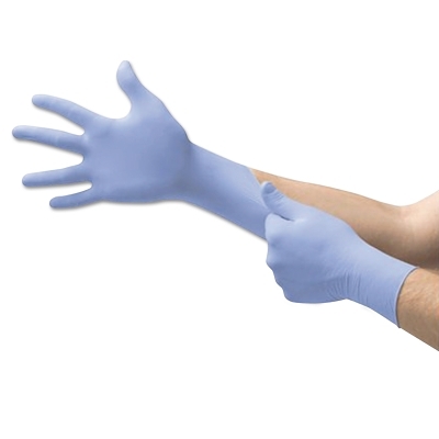 Series Microflex FreeForm Disposable Gloves: Size Medium, 3.5 mil, Uncoated-Coated Nitrile, Medical Grade, Unpowdered