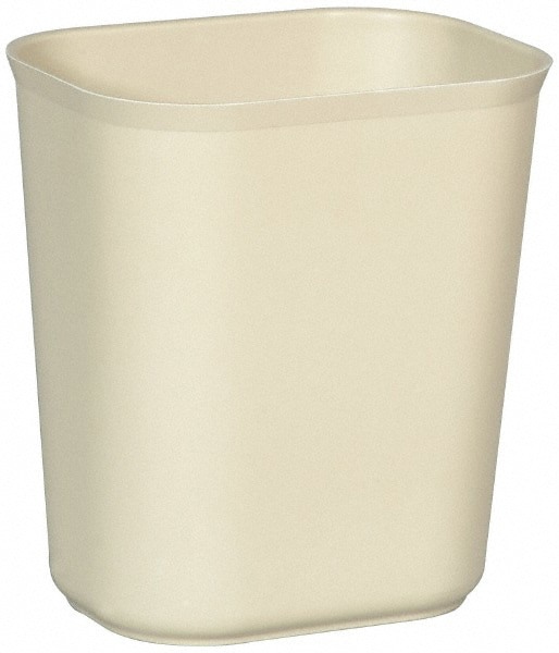 Fire Resistant Wastebasket, 14 Qt, Beige