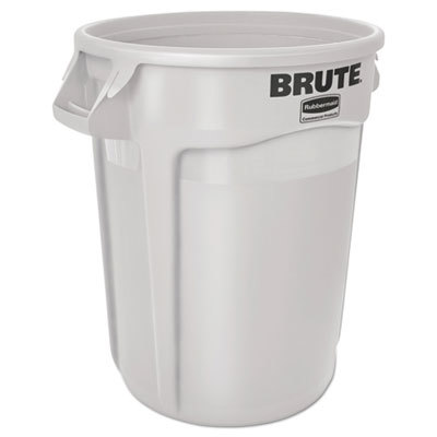 BRUTE 10 gal Vented Trash Container, White