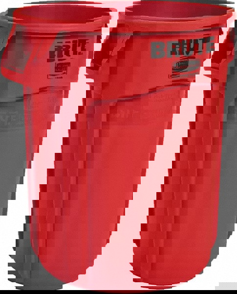 Trash Can: 20 gal, Round, Red