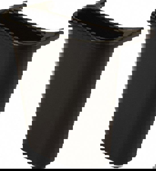 Plastic Resin Deskside Wastebasket/Recycling Side Saddle Basket, Black