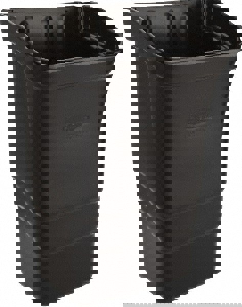 Trash Can: 8 gal, Rectangle, Black