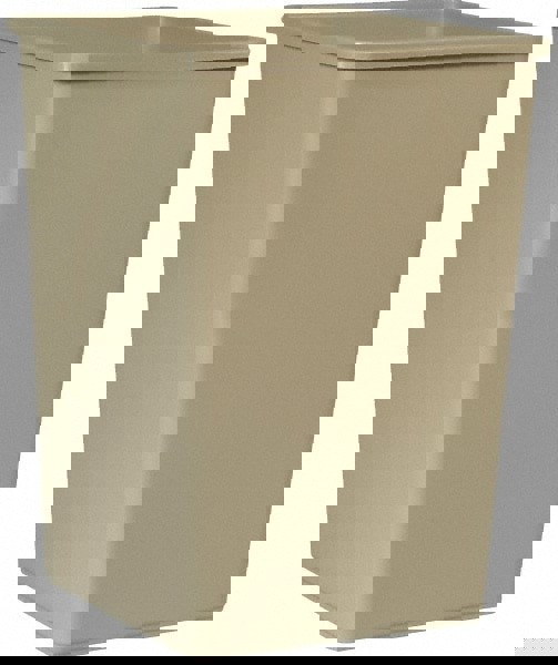 Trash Can: 35 gal, Square, Beige
