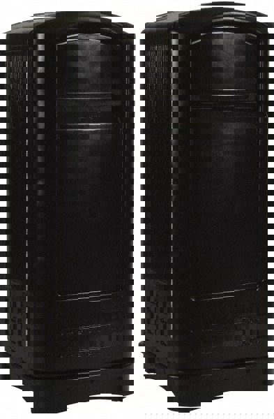 Plaza Trash Can, 50 Gal, Black Plastic, Outdoor