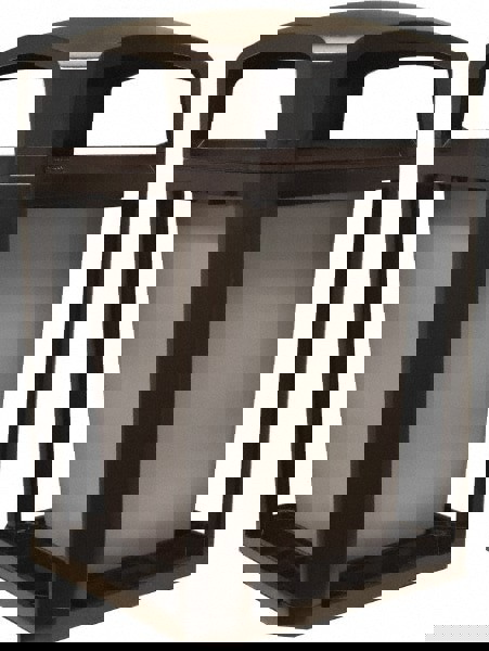 Rubbermaid Commercial ProductsLandmark Trash Can with Dome Top Frame, Rigid Liner Included, 35 Gal, Sable Plastic, Outdoor