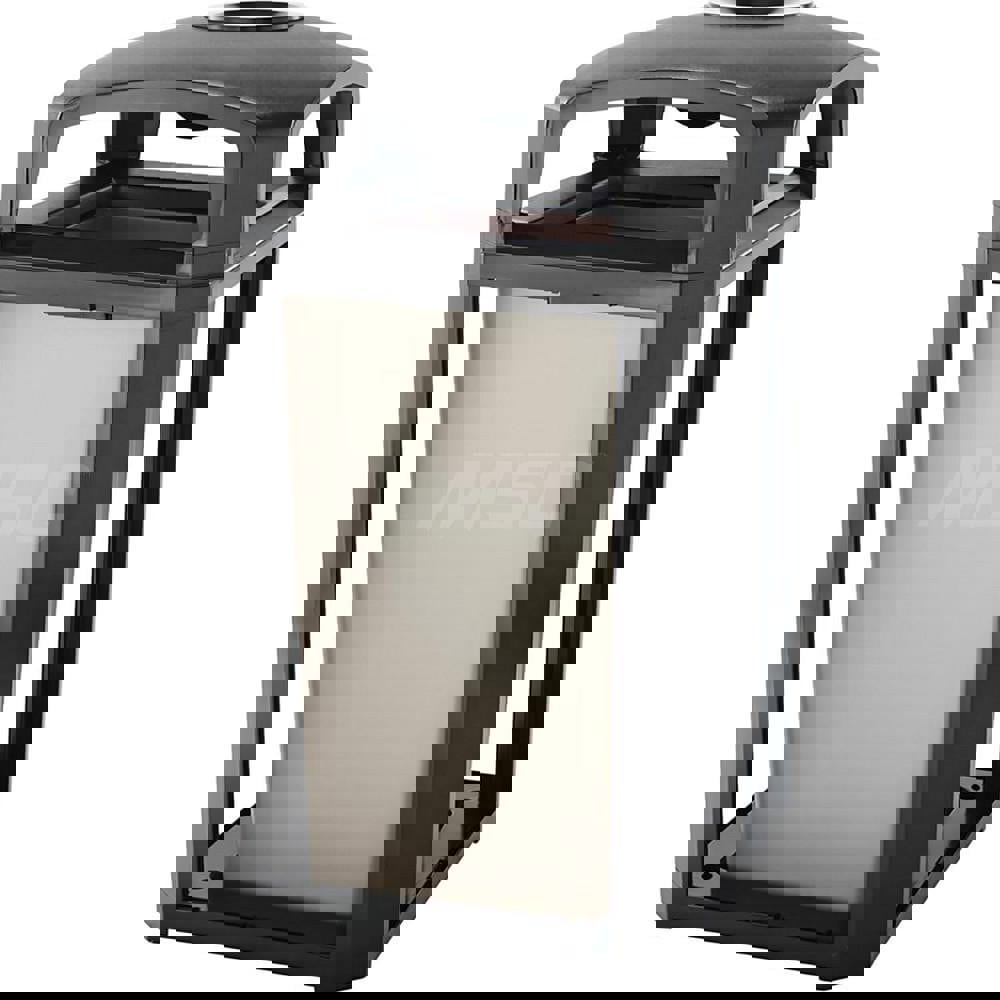 Landmark Series Classic Container, Dome Top With Ash Tray Frame And Rigid Liner, 50 gal, Black, 26.0