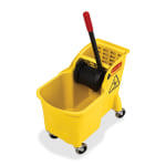 31 Qt Tandem Mop Bucket & Wringer Combo on Wheels, Yellow