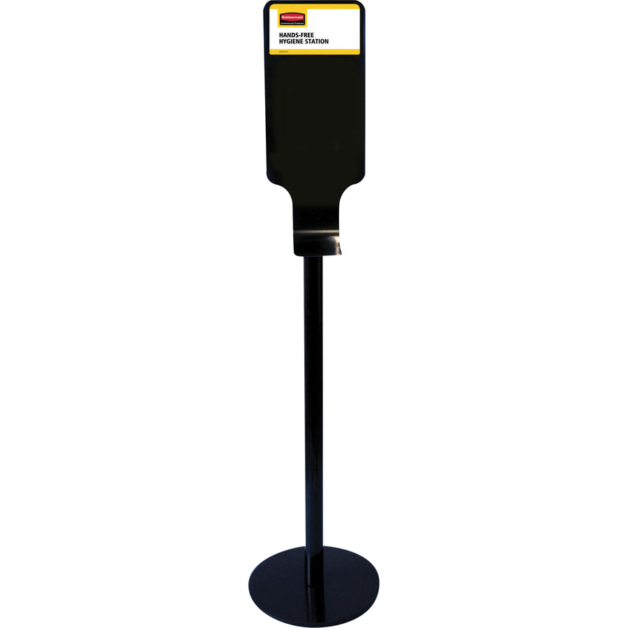 AutoFoam Premium Hand Sanitizer Floor Stand, Black, Metal, Built in Drip Tray, Compatible with RCP's AutoFoam & AutoFoam LumeCel Dispensers