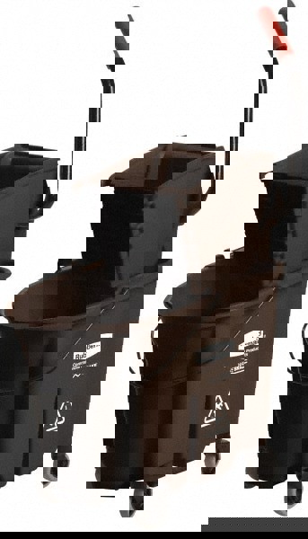 WaveBrake 35 Qt Side-Press Mop Bucket & Wringer Combo on Wheels, Brown