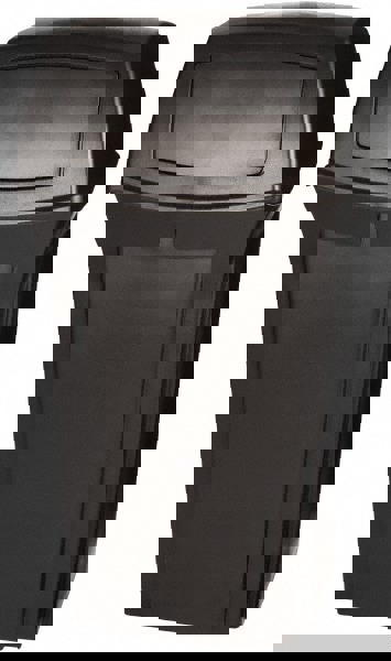 Ranger Trash Can with 2 Door Lid, 35 Gal, Black Plastic, Outdoor