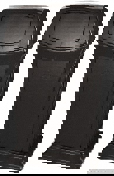 Ranger Trash Can with 2 Door Lid, 45 Gal, Black Plastic, Outdoor