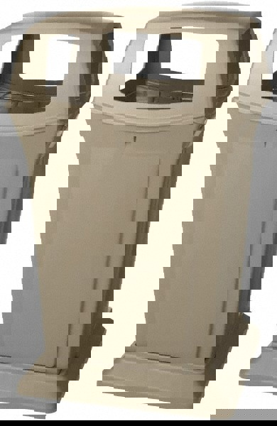 Ranger Trash Can with 4 Opening Lid, 45 Gal, Beige Plastic, Outdoor