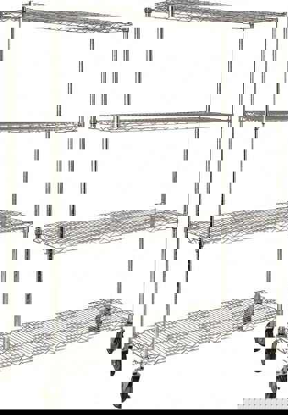 Starter Unit Wire Shelving: 800 lb Shelf Capacity, 4 Shelves