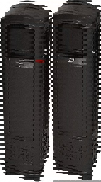 Decorative Trash Can: 35 gal, Rectangle, Black