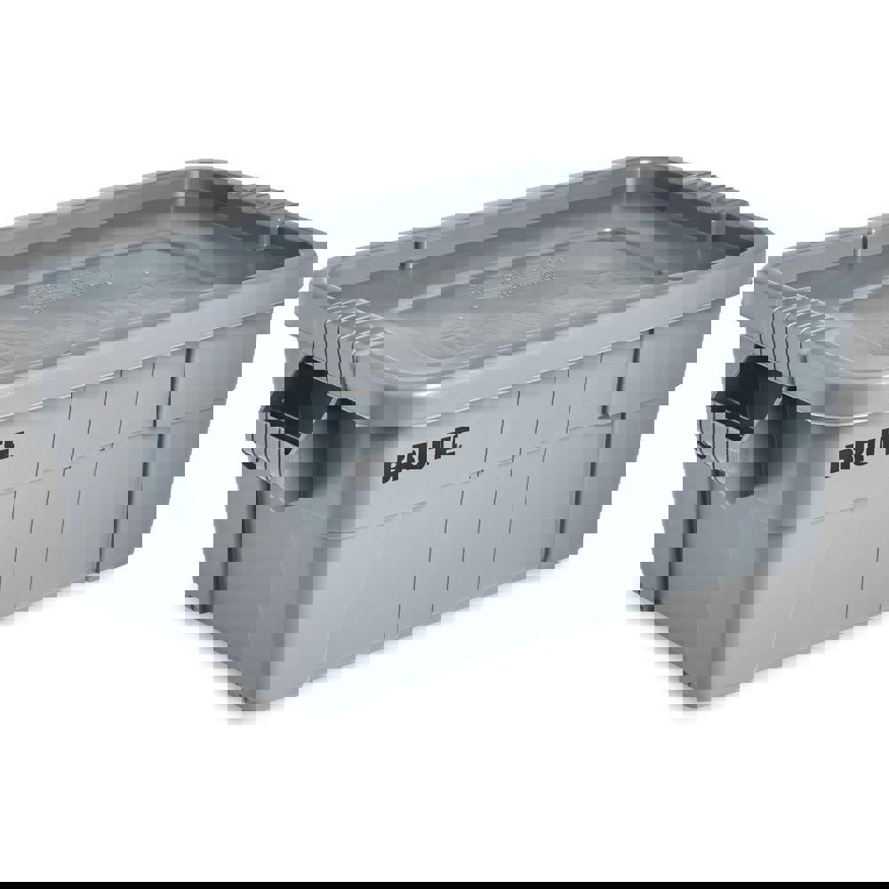 BRUTE Tote Storage Container with Lid, 14-Gallon-included, Rugged/Reusable Boxes, Gray