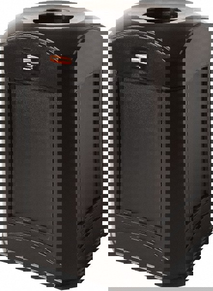 Landmark Store Front Container, Funnel Top with Panel Frame, 35 Gal, Black Plastic, Outdoor