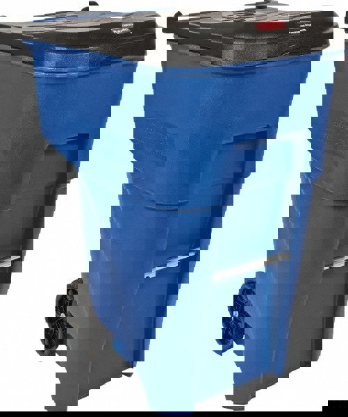 Rollout Trash/Garbage Can/Bin with Wheels, 95 Gal, Blue