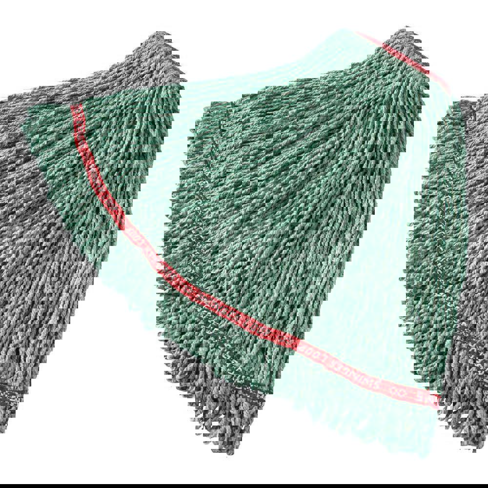 Wet Mop Loop: Side Loading, Large, Green Mop, Blended Fiber