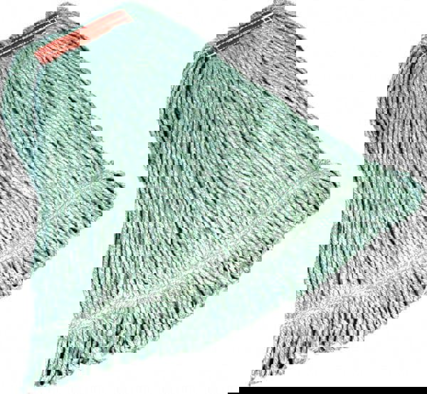 Wet Mop Loop: Clamp Jaw, Large, Green Mop, Blended Fiber