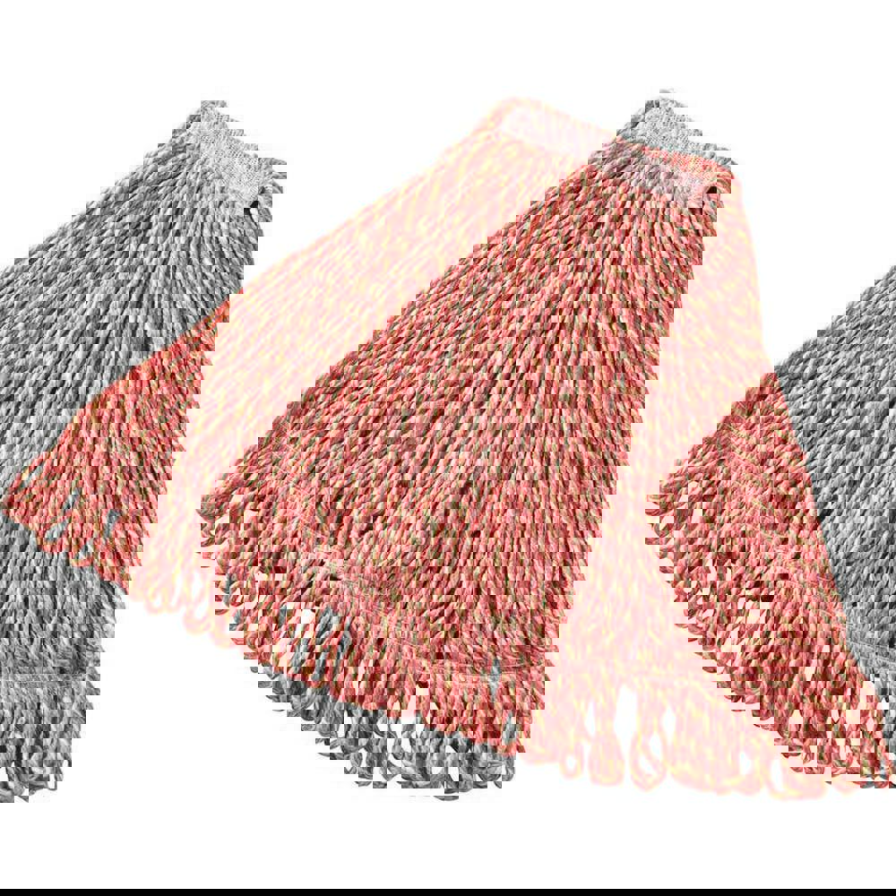 Wet Mop Loop: Clamp Jaw, Large, Red Mop, Blended Fiber