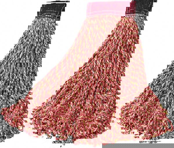 Wet Mop Loop: Side Loading, Medium, Red Mop, Blended Fiber