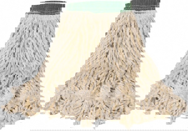 Wet Mop Loop: Clamp Jaw, Medium, White Mop, Blended Fiber