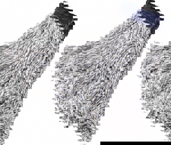 Wet Mop Loop: Clamp Jaw, Large, White Mop, Blended Fiber