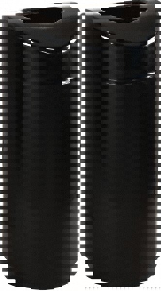 Decorative Trash Can: 30 gal, Round, Black