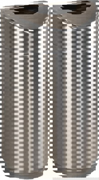 Decorative Trash Can: 30 gal, Round, Gray