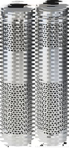 Decorative Trash Can: 25 gal, Round, Gray