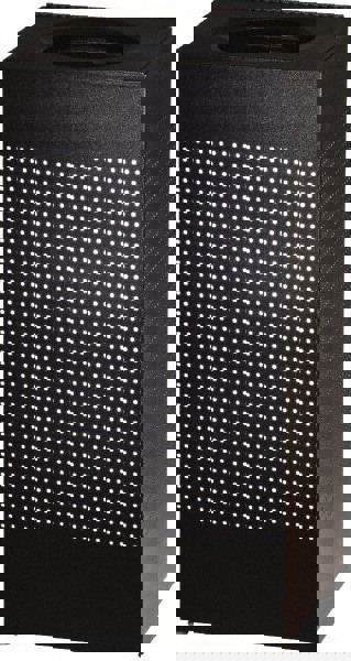 Decorative Trash Can: 16 gal, Square, Black