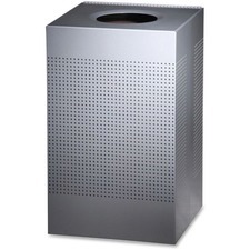 Decorative Trash Can: 20 gal, Square, Gray
