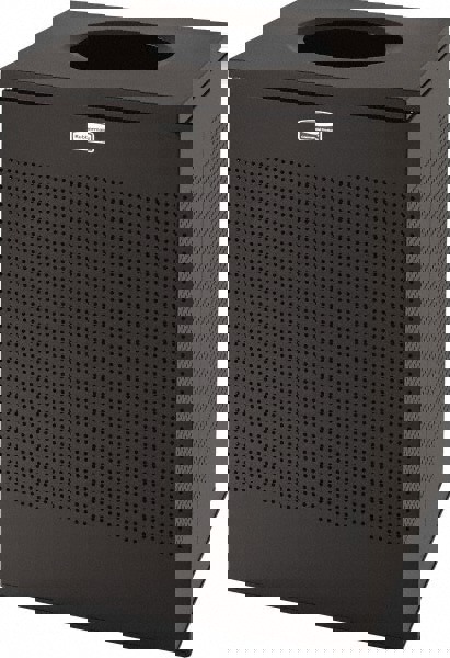 Decorative Trash Can: 40 gal, Square, Black