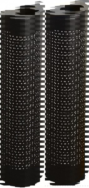 Decorative Trash Can: 12 gal, Half-Round, Black